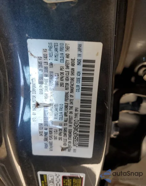 2015 Mazda Cx-9 Sport из США, поврежденный, VIN JM3TB2BA2F0454310